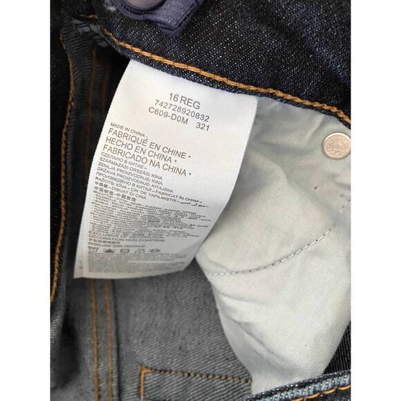 Levi's NEW Ribcage Teen  Jeans, Straight Ankle Dark Wash - Picture 9 of 10